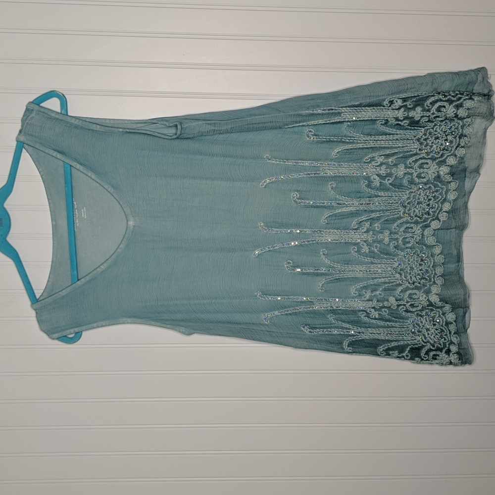 Soft Surroundings Silk Romance Embroidered Tank Top